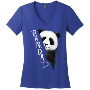 Pandad Panda Bear Bad Dad Joke Fathers Day Gift Women's V-Neck T-Shirt