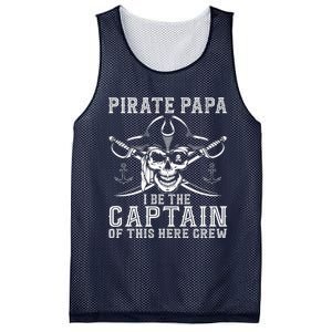 Pirate Papa Be The Captain Of This Here Crew Father's Day Mesh Reversible Basketball Jersey Tank