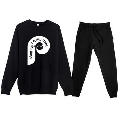 Philly Philadelphia Baseball I Keep Dancing On My Own Premium Crewneck Sweatsuit Set