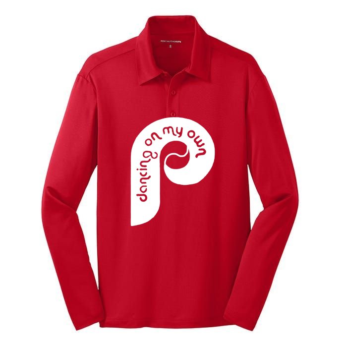 Philly Philadelphia Baseball I Keep Dancing On My Own Silk Touch Performance Long Sleeve Polo