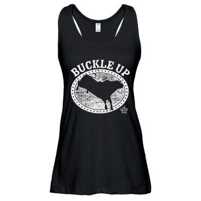 Pbr Professional Bull Riders Buckle Up Ladies Essential Flowy Tank