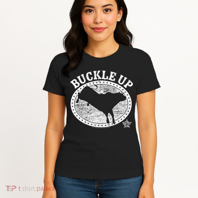 Pbr Professional Bull Riders Buckle Up Womens T-Shirt