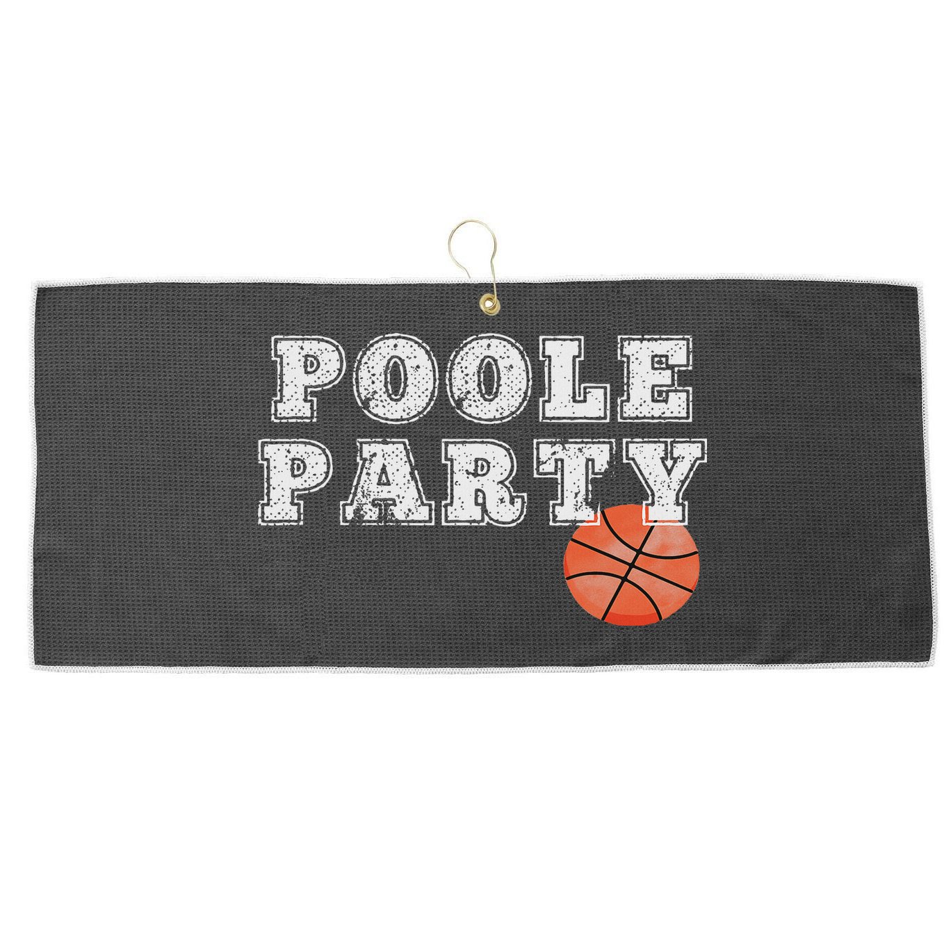 Poole Party Basketball Large Microfiber Waffle Golf Towel