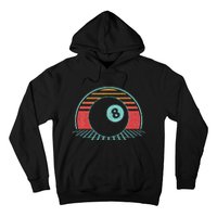 Pool Player Billiards Lover 8 Ball Retro Vintage 80s Style Hoodie