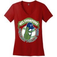 Portland Pickles Baseball 2024 Women's V-Neck T-Shirt
