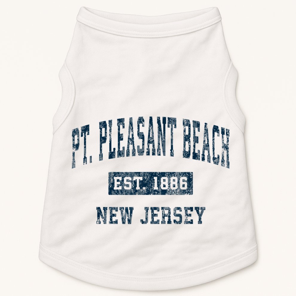 Point Pleasant Beach New Jersey NJ Vintage Sports Design Doggie Tank