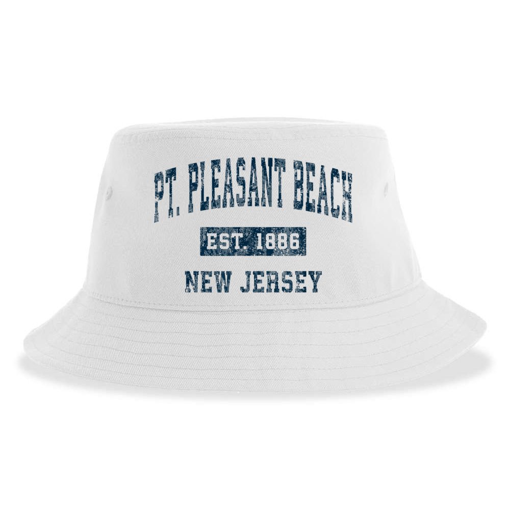 Point Pleasant Beach New Jersey NJ Vintage Sports Design Sustainable Bucket Hat