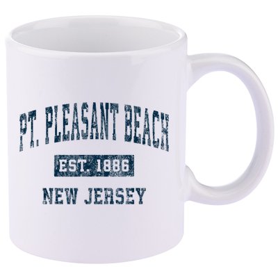 Point Pleasant Beach New Jersey NJ Vintage Sports Design 11oz C Handle Ceramic Mug
