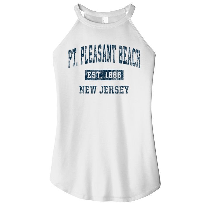Point Pleasant Beach New Jersey NJ Vintage Sports Design Women's Perfect Tri Rocker Tank