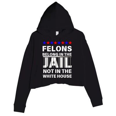 Political Pro Biden Felons Belong In Jail Not White House Crop Fleece Hoodie