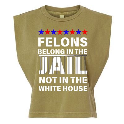 Political Pro Biden Felons Belong In Jail Not White House Garment-Dyed Women's Muscle Tee