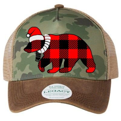 Plaid Polar Bear Christmas Holiday Legacy Tie Dye Trucker Hat