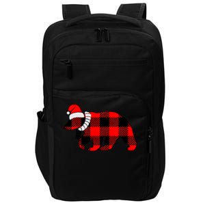 Plaid Polar Bear Christmas Holiday Impact Tech Backpack