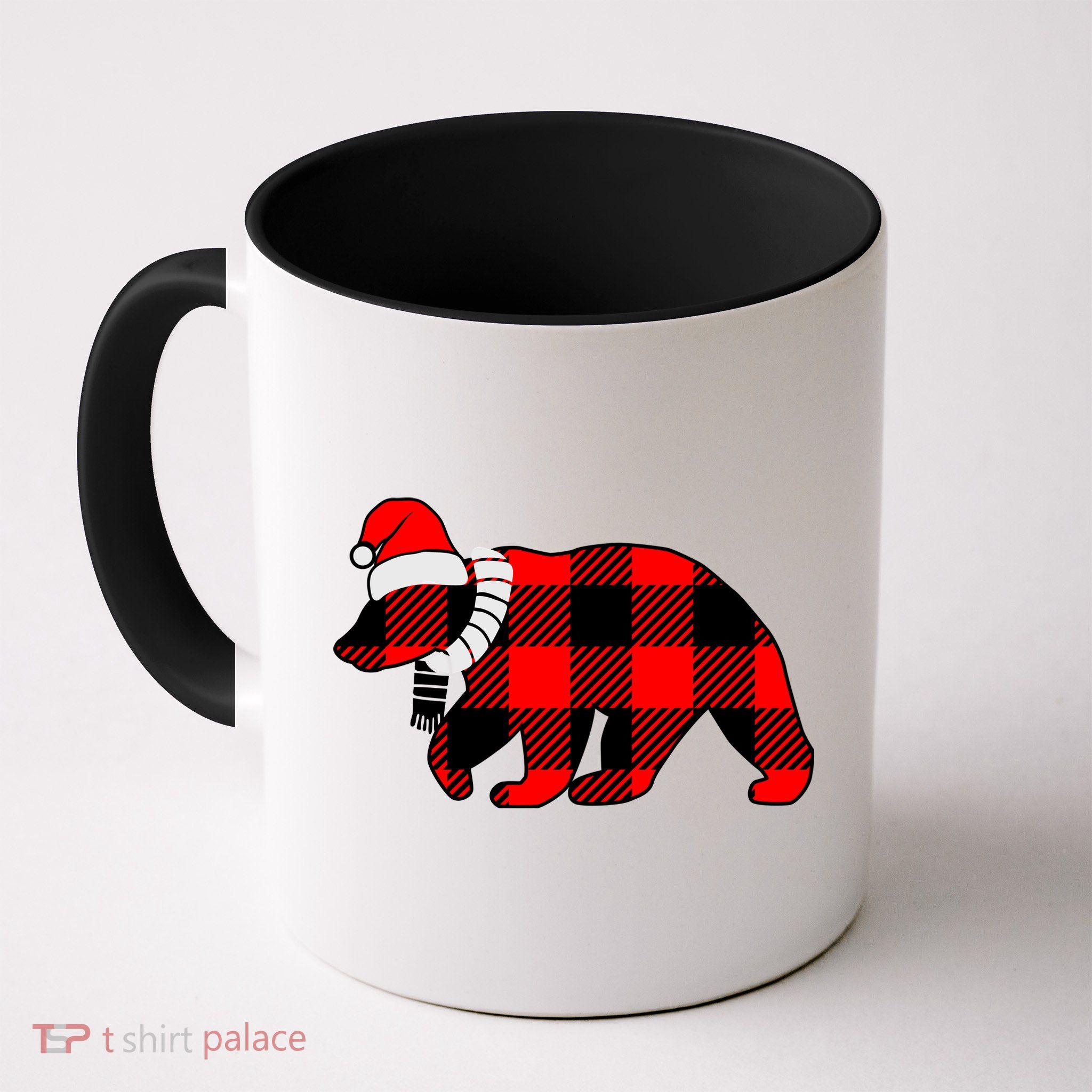 Plaid Polar Bear Christmas Holiday Mug