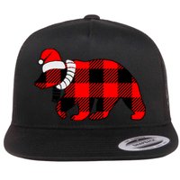 Plaid Polar Bear Christmas Holiday Flatbill Hat