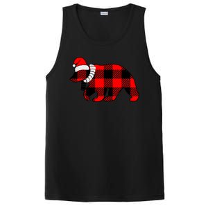 Plaid Polar Bear Christmas Holiday PosiCharge Competitor Tank