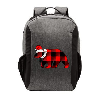 Plaid Polar Bear Christmas Holiday Vector Backpack