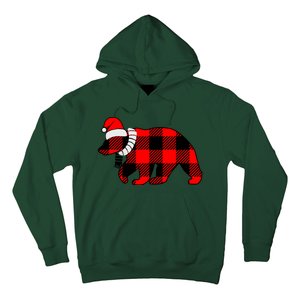 Plaid Polar Bear Christmas Holiday Hoodie