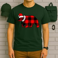 Plaid Polar Bear Christmas Holiday T-Shirt