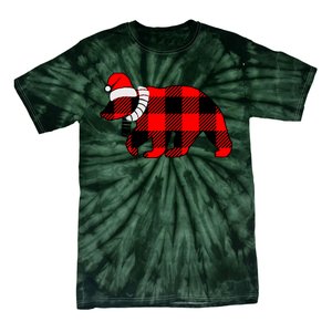 Plaid Polar Bear Christmas Holiday Tie-Dye T-Shirt