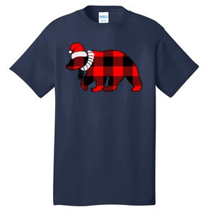 Plaid Polar Bear Christmas Holiday Tall T-Shirt