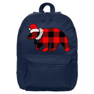 Plaid Polar Bear Christmas Holiday 16 in Basic Backpack