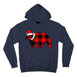 Plaid Polar Bear Christmas Holiday Tall Hoodie