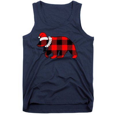 Plaid Polar Bear Christmas Holiday Tank Top