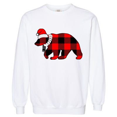 Plaid Polar Bear Christmas Holiday Garment-Dyed Sweatshirt