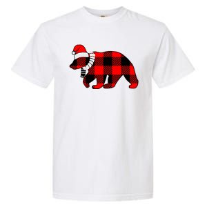 Plaid Polar Bear Christmas Holiday Garment-Dyed Heavyweight T-Shirt