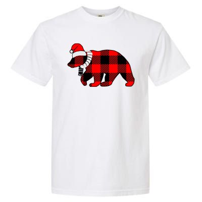 Plaid Polar Bear Christmas Holiday Garment-Dyed Heavyweight T-Shirt