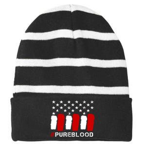 #Pureblood Pure Blood Movement Freedom Striped Beanie with Solid Band