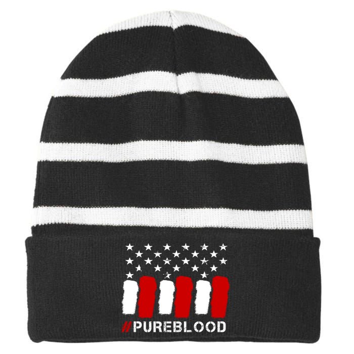 #Pureblood Pure Blood Movement Freedom Striped Beanie with Solid Band