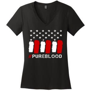 #Pureblood Pure Blood Movement Freedom Women's V-Neck T-Shirt