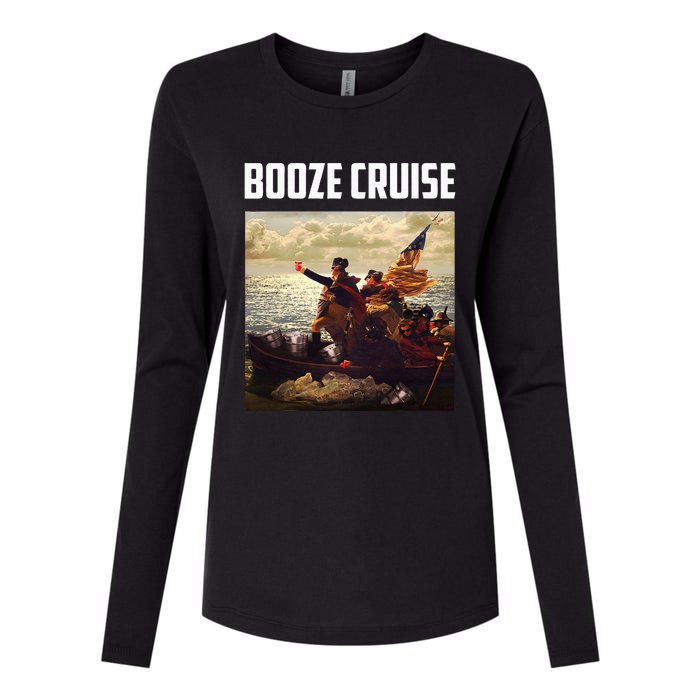 Political Party Booze Cruise Shades & Red Cups Womens Cotton Relaxed Long Sleeve T-Shirt