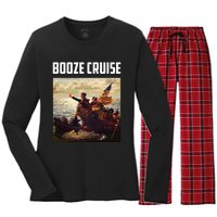 Political Party Booze Cruise Shades & Red Cups Women's Long Sleeve Flannel Pajama Set 