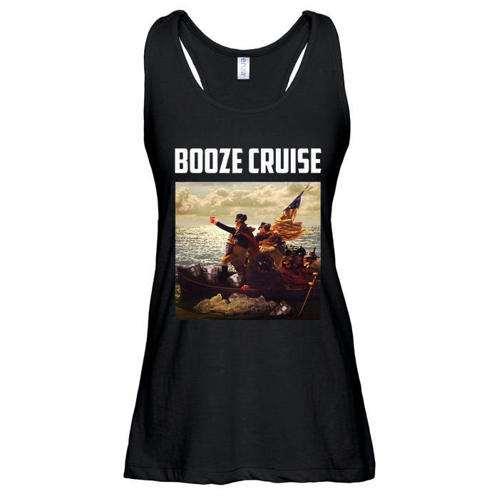 Political Party Booze Cruise Shades & Red Cups Ladies Essential Flowy Tank