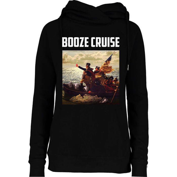 Political Party Booze Cruise Shades & Red Cups Womens Funnel Neck Pullover Hood