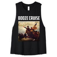 Political Party Booze Cruise Shades & Red Cups Women's Racerback Cropped Tank