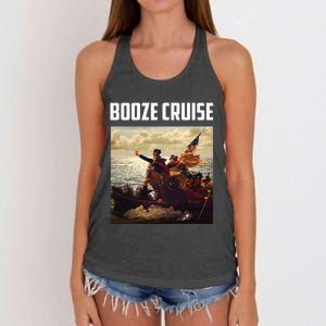 Political Party Booze Cruise Shades & Red Cups Women's Knotted Racerback Tank