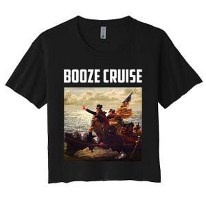 Political Party Booze Cruise Shades & Red Cups Women's Crop Top Tee