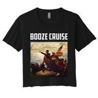 Political Party Booze Cruise Shades & Red Cups Women's Crop Top Tee