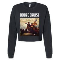 Political Party Booze Cruise Shades & Red Cups Cropped Pullover Crew