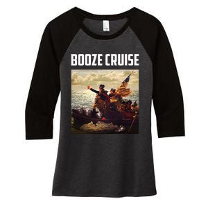 Political Party Booze Cruise Shades & Red Cups Women's Tri-Blend 3/4-Sleeve Raglan Shirt