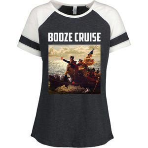 Political Party Booze Cruise Shades & Red Cups Enza Ladies Jersey Colorblock Tee