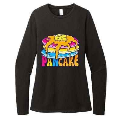 Pansexual Pancake Breakfast Food Pun Pan Pride Flag LGBTQ Womens CVC Long Sleeve Shirt