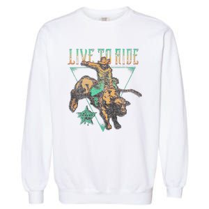 Pbr Professional Bull Riders Live To Ride Rodeo Pbr Logo Garment-Dyed Sweatshirt