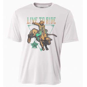 Pbr Professional Bull Riders Live To Ride Rodeo Pbr Logo Cooling Performance Crew T-Shirt