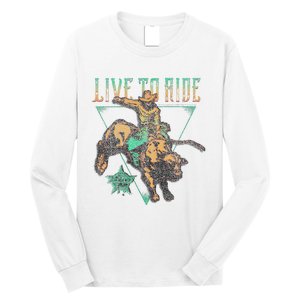 Pbr Professional Bull Riders Live To Ride Rodeo Pbr Logo Long Sleeve Shirt