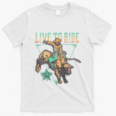 Pbr Professional Bull Riders Live To Ride Rodeo Pbr Logo T-Shirt